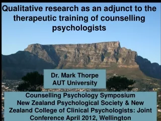 Qualitative research as an adjunct to the therapeutic training of counselling psychologists