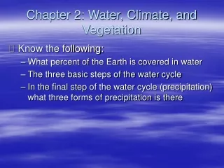 Chapter 2: Water, Climate, and Vegetation