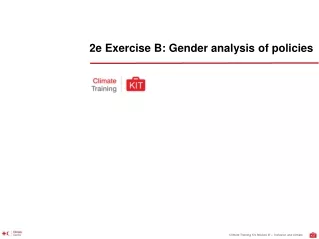 2e Exercise B: Gender analysis of policies