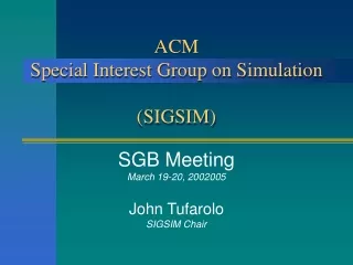 ACM Special Interest Group on Simulation (SIGSIM)