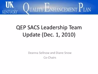 QEP SACS Leadership Team Update (Dec. 1, 2010)