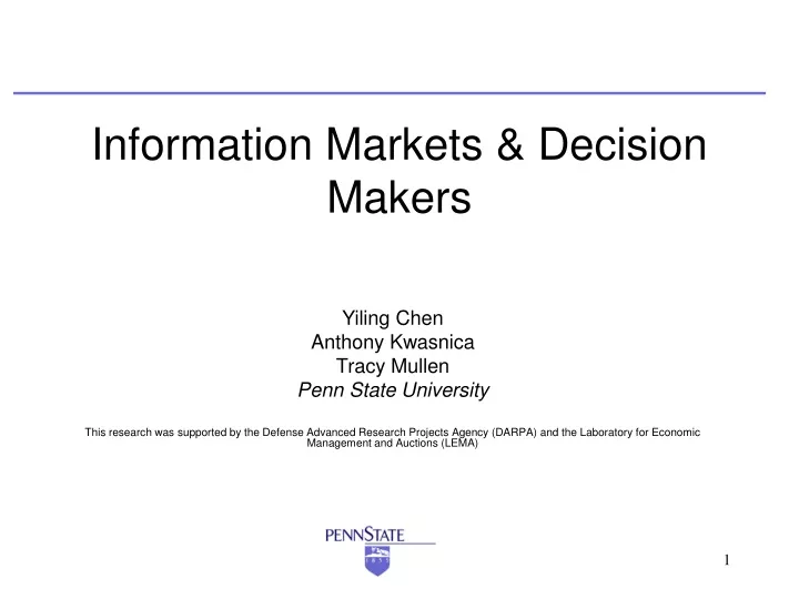 information markets decision makers
