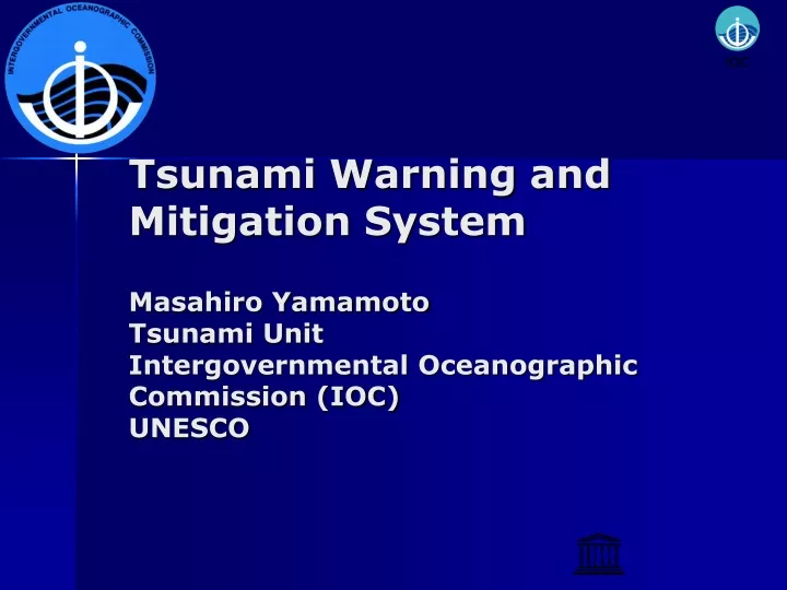 tsunami warning and mitigation system masahiro
