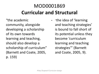 MOD0001869 Curricular and Structural