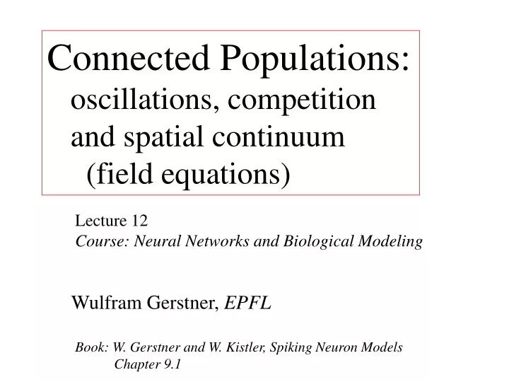 connected populations oscillations competition