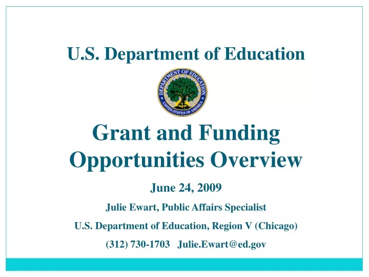 u s department of education grant and funding