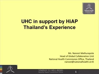 UHC in support by HiAP Thailand’s Experience