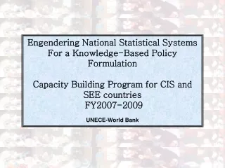 Engendering National Statistical Systems  For a Knowledge-Based Policy Formulation