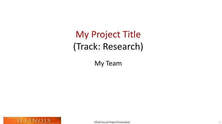 my project title track research