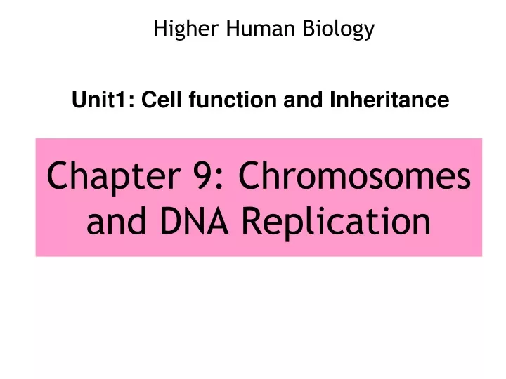 chapter 9 chromosomes and dna replication