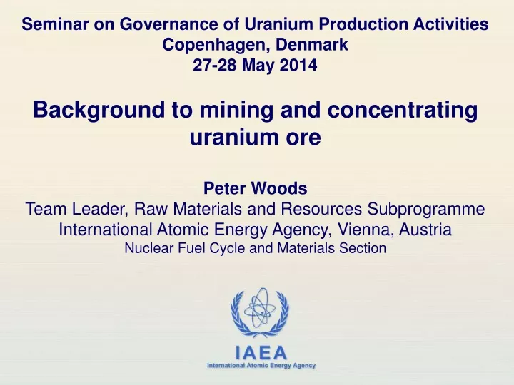 seminar on governance of uranium production