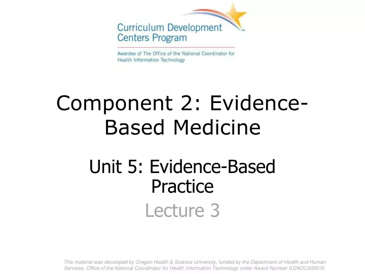 component 2 evidence based medicine