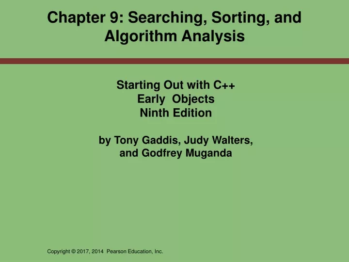 chapter 9 searching sorting and algorithm analysis