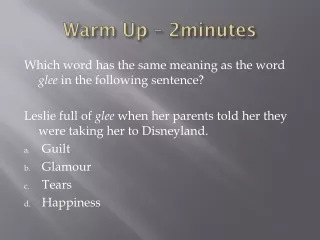 Warm Up – 2minutes