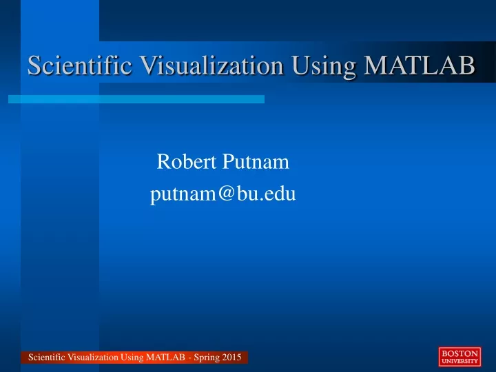 scientific visualization using matlab