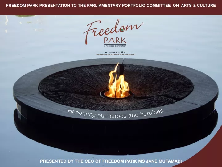 freedom park presentation to the parliamentary portfolio committee on arts culture