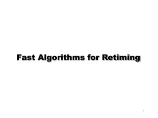 Fast Algorithms for Retiming