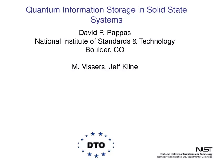 quantum information storage in solid state systems