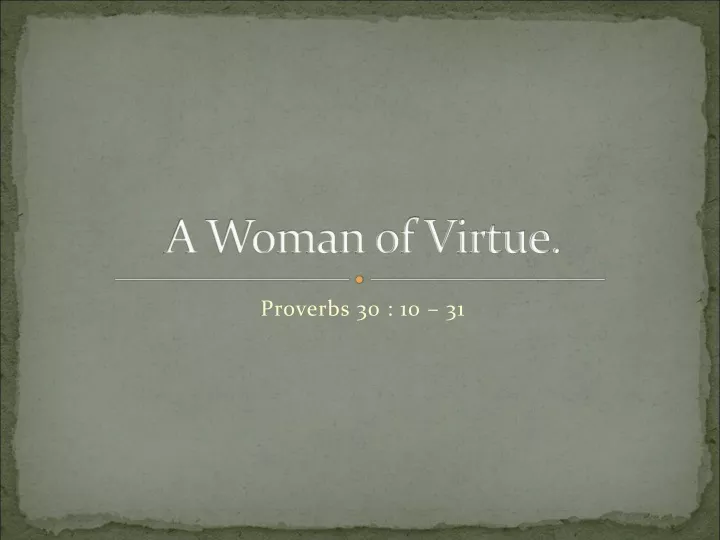 a woman of virtue