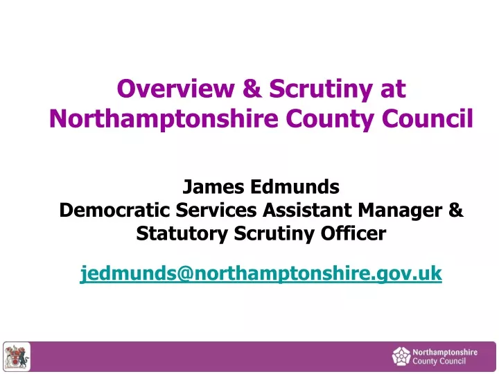 overview scrutiny at northamptonshire county council