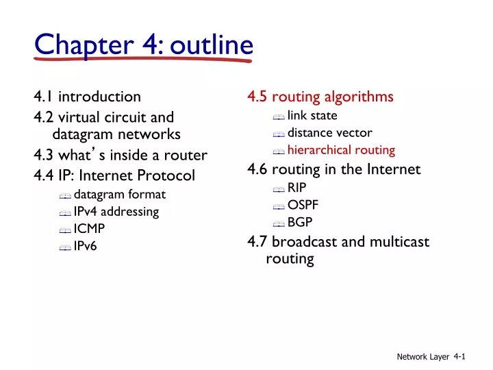 4 1 introduction 4 2 virtual circuit and datagram