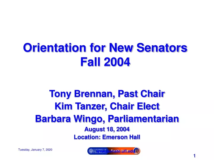 orientation for new senators fall 2004