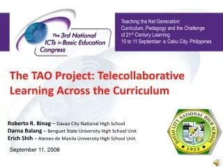 The TAO Project: Telecollaborative Learning Across the Curriculum