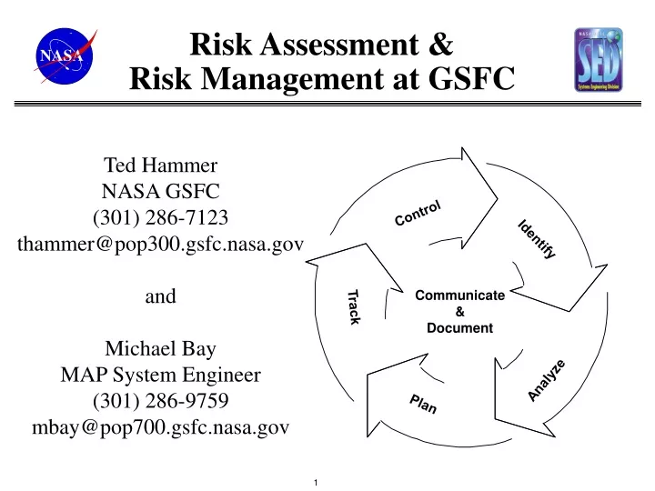 risk assessment risk management at gsfc