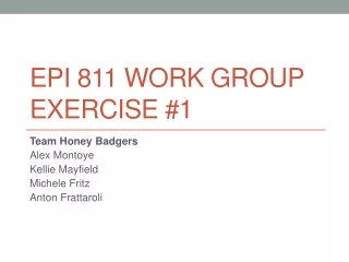 EPI 811 Work Group Exercise #1