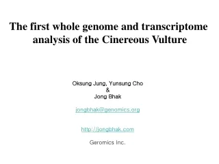 The first whole genome and transcriptome  analysis of the Cinereous Vulture