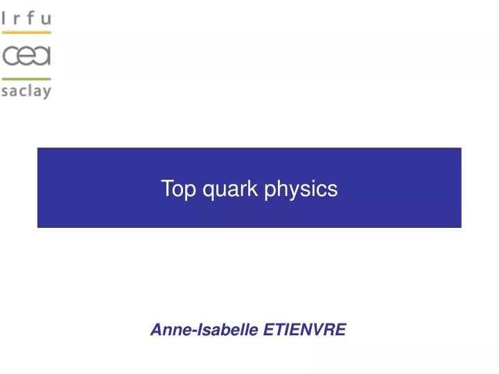 top quark physics
