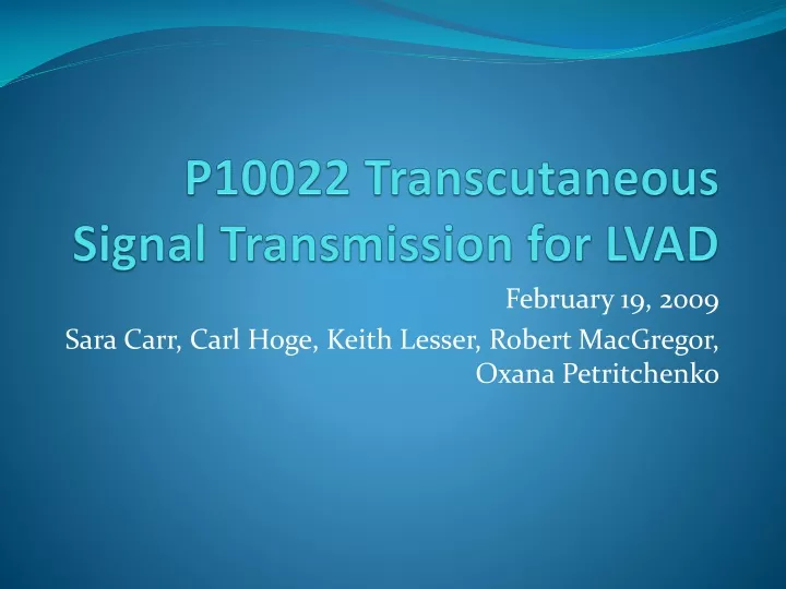 p10022 transcutaneous signal transmission for lvad