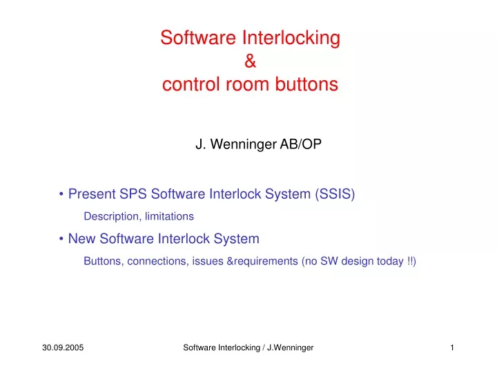 software interlocking control room buttons