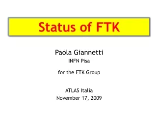 Status of FTK