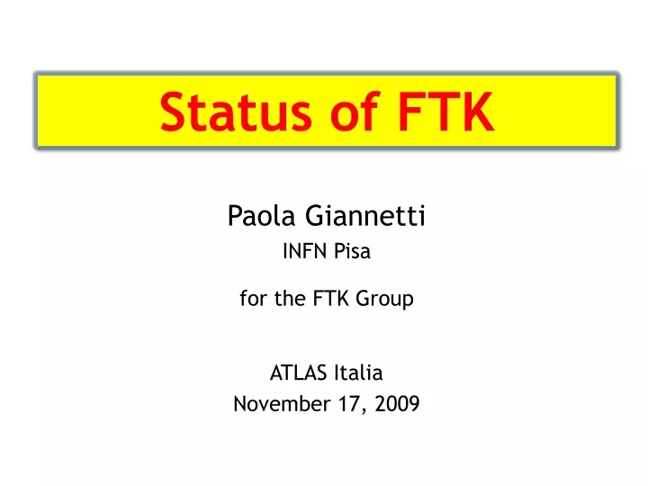 status of ftk