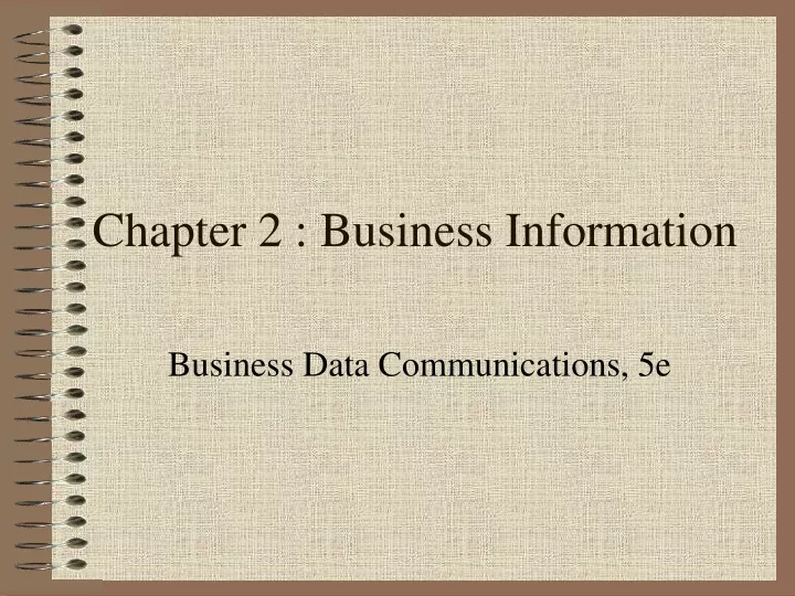 chapter 2 business information