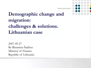 Demographic challenges  in Europe