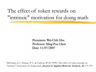 The effect of token rewards on &quot;intrinsic&quot; motivation for doing math