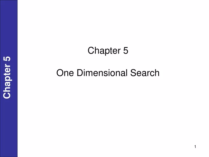 chapter 5 one dimensional search