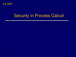 Security in Process Calculi