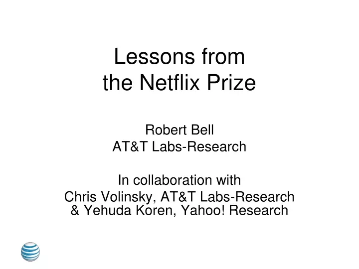 lessons from the netflix prize
