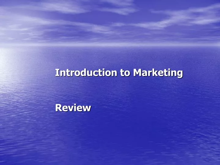 introduction to marketing review
