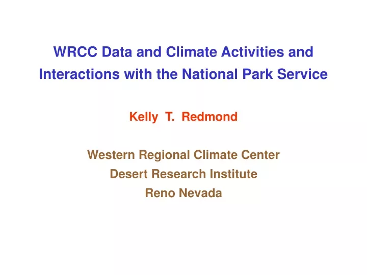 wrcc data and climate activities and interactions