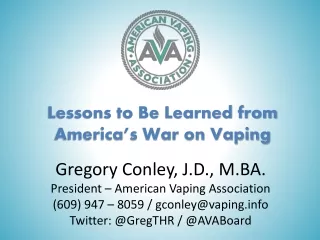 Lessons to Be Learned from America’s War on Vaping