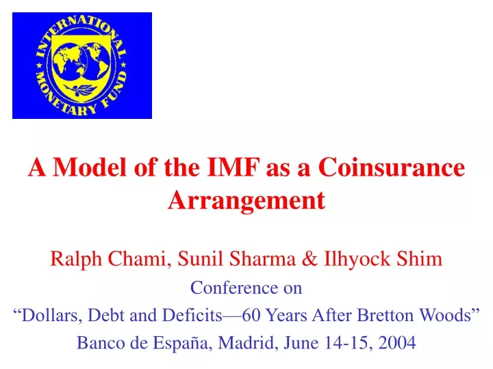 a model of the imf as a coinsurance arrangement