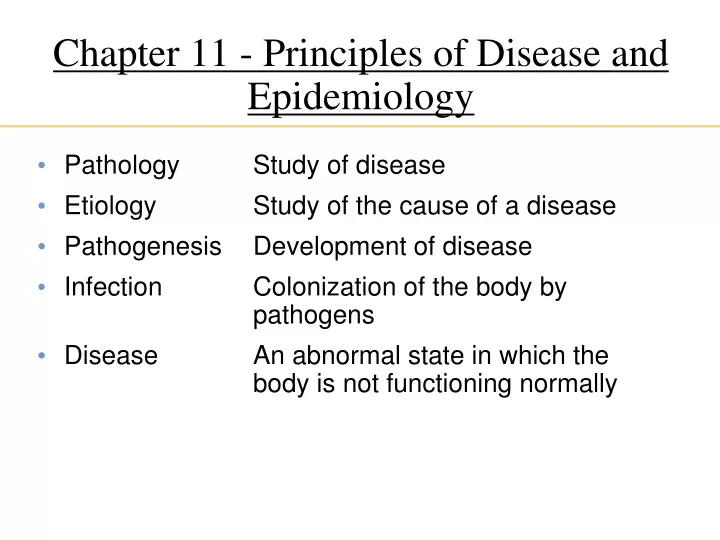 chapter 11 principles of disease and epidemiology