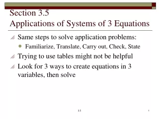 Section 3.5 Applications of Systems of 3 Equations