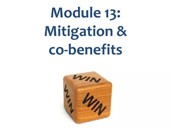 module 13 mitigation co benefits