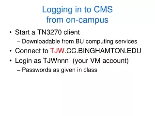 Logging in to CMS from on-campus