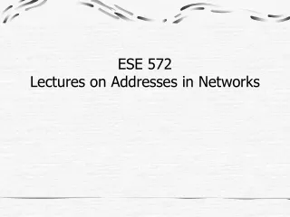 ESE 572 Lectures on Addresses in Networks